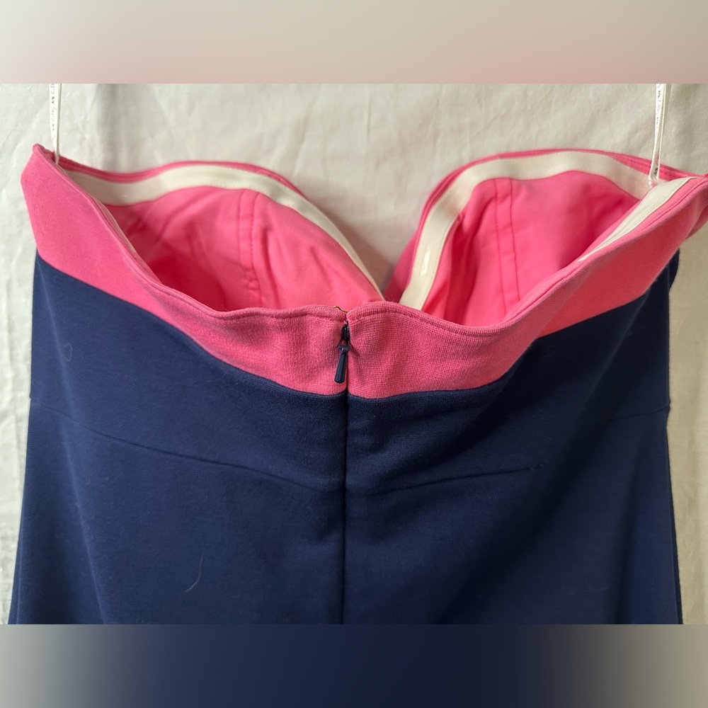 Lilly Pulitzer Strapless Colorblock Dress Pink & Navy Mini Size S - Picture 8 of 8